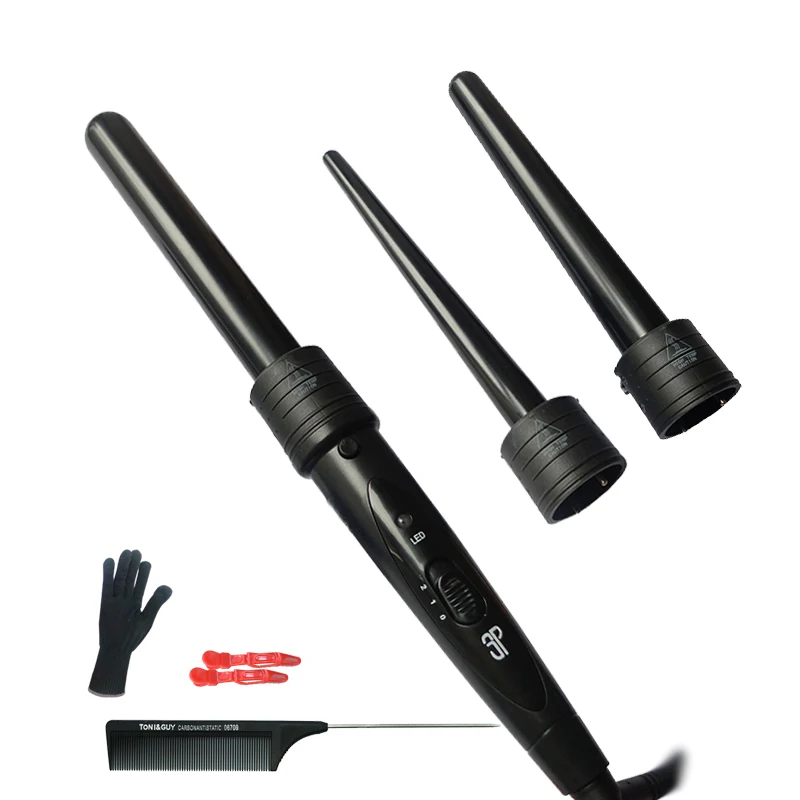 

2019New Pro 410F 3 Part Hair Curling Iron Ceramic Professional 3 in 1 Curler Wand Set Hair Curling Style Iron L-F1 3P