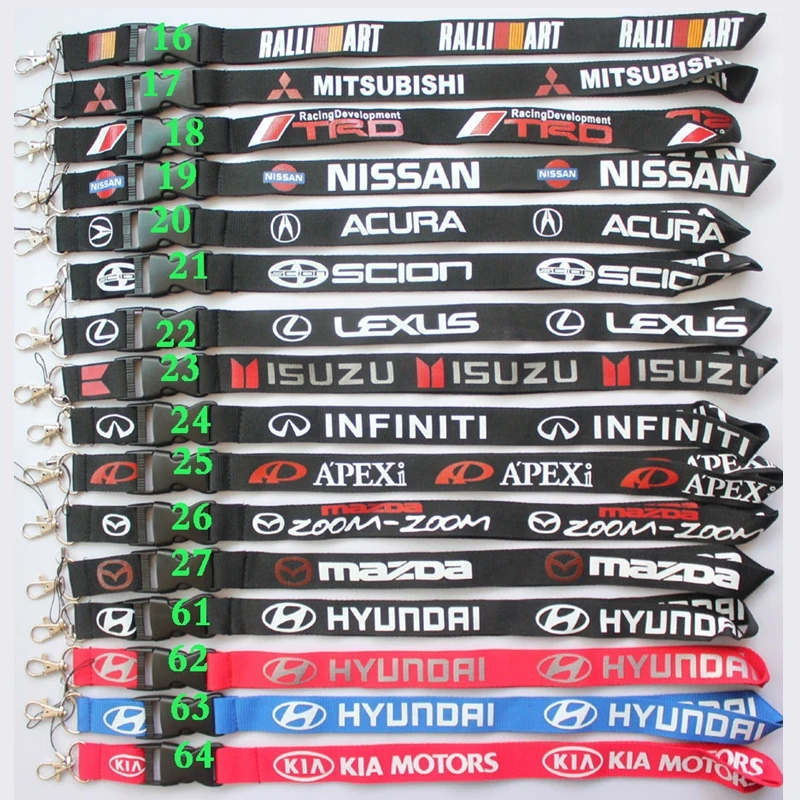 

2019 Car Logo Keychain Lanyards Neck Strap Key Ring Keychain Lanyard For Phone Keys USB Holder DIY Hang Rope Lanyard