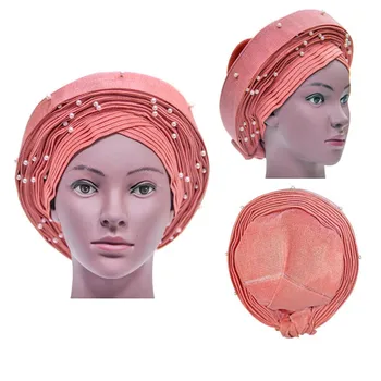 

2019 hot sale african asooke headtie 023 auto gele for women