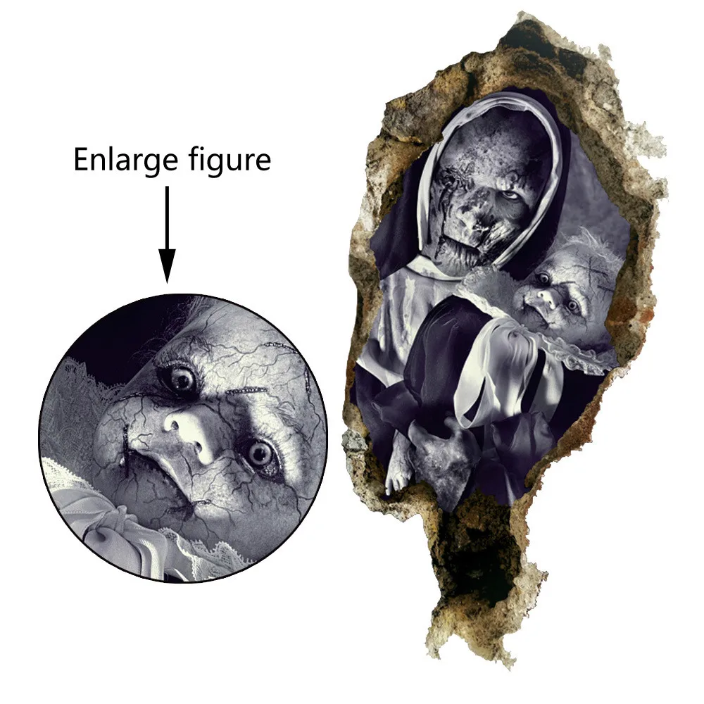 Новинка, 3D наклейки на стену в стиле ужасов, Хэллоуин, домашний декор, зомби, обои на Хэллоуин, мобильное украшение для комнаты - Цвет: No.3