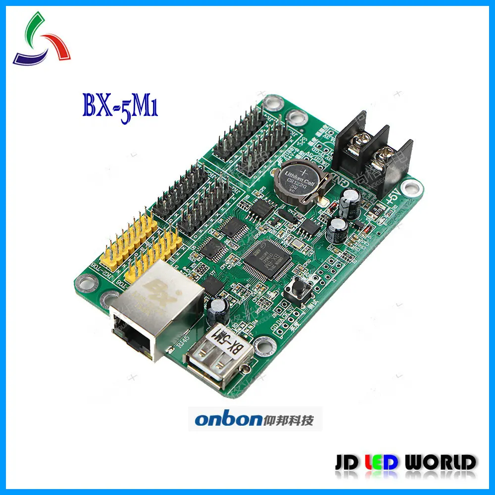 

BX-5M1 ethernet and USB dual ports single and dual color led scrolling sign controller card