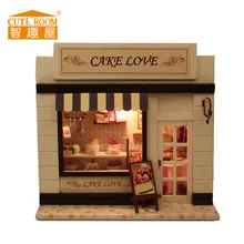 Милая комната Diy Дом на день рождения подарок миниатюрный дом с мебелью игрушки для детей деревянный дом девочка подарок Puppenhaus-торт любовь