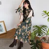 BGTEEVER Vintage Floral Print Flare Sleeve Slim Waist A-line Dress Women Summer Autumn Stand Collar Female Long Dresses 2022 ► Photo 3/6