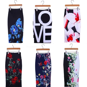 

Women Skirts 21 Colors Print A-Line Flowers Skirt Summer Casual Skirts Fashion Plus Size Faldas Mujer Jupe