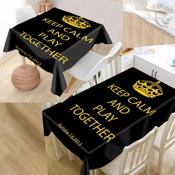

Custom keep calm and carry Table Cloth Oxford Rectangular Waterproof Oilproof Table Cover Wedding Tablecloth &L035SJ