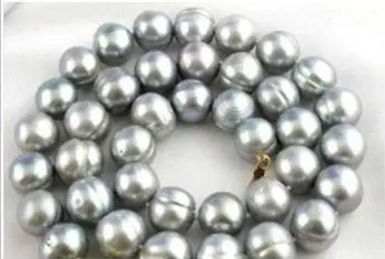 

17" AAA+ 9-10MM South Sea gray Baroque Pearl Necklace 14k Clasp
