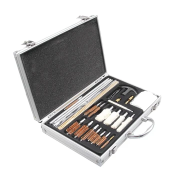 

26Pcs Gun Cleaning Kit Hunting Shotgun Pistol Convenient with Aluminium Box Hunting Accessories