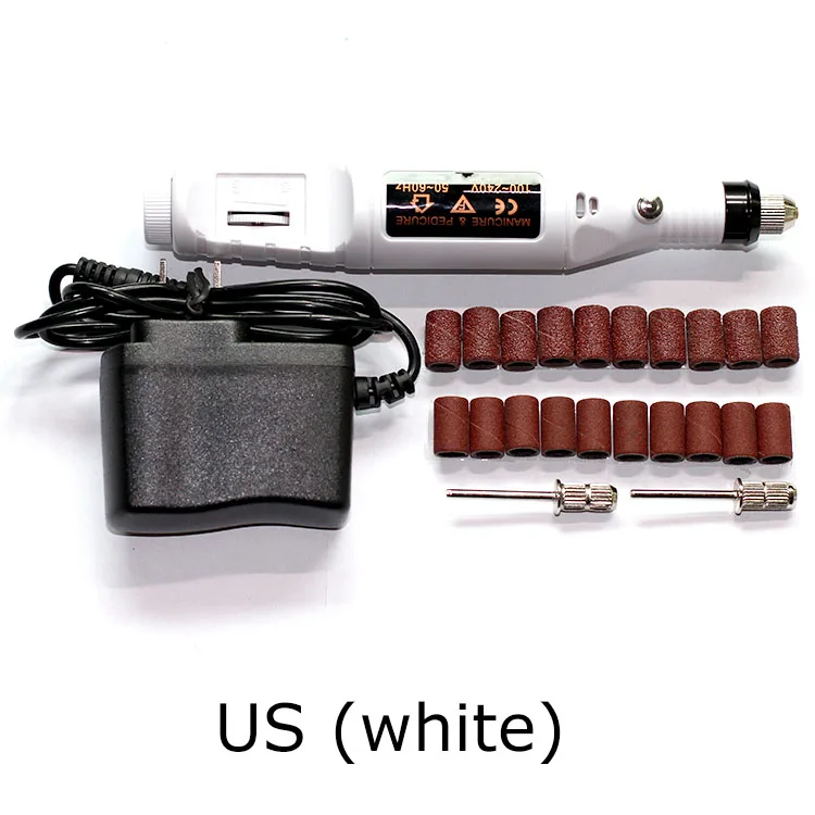 20 шлифовальных рукавов мини-набор для формирования ногтей 3/32 Тип сбора мощность электрическая дрель инструментарий Гель-лак для удаления инструмент Расп - Цвет: US - white