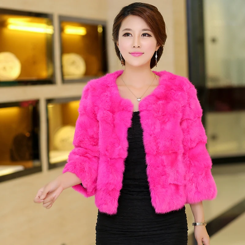 Style Manches Femmes O Hiver 4 De Chart Mince Survêtement 2017 Cou Courte Vêtements Manteau Manteaux 3 Mode Femme see Fourrure Chart See Et Réel Vestes Lapin ZqRftv