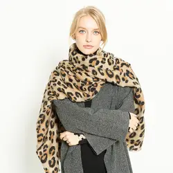 Зимний кашемировый шарф для женщин leopard длинный шерстяной платок Oversize богемные шарфы bufandas invierno mujer 2018