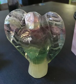 

natural fluorite quartz crystal angel statue for birthday gift