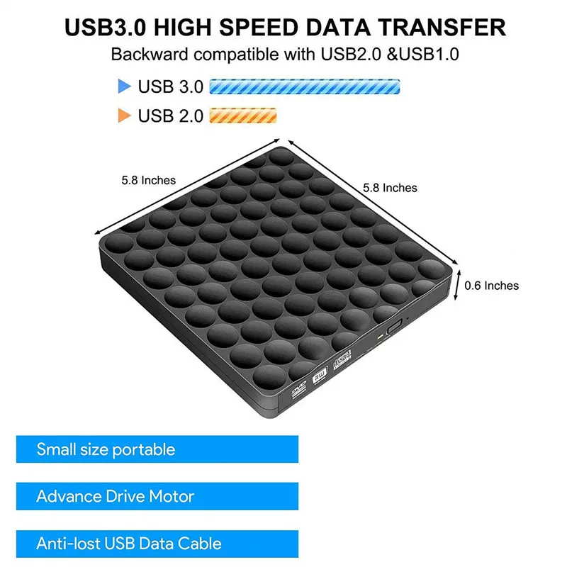 YiYaYo USB 3,0 DVD привод DVD RW горелка Писатель CD rom плеер оптический привод для ноутбука hp lenovo компьютер PC Macbook OS Окно 10