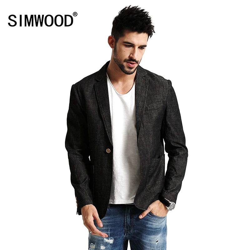 SIMWOOD 2018 Новый Осень Повседневное тонкий пиджак дизайн Для мужчин костюмы модная