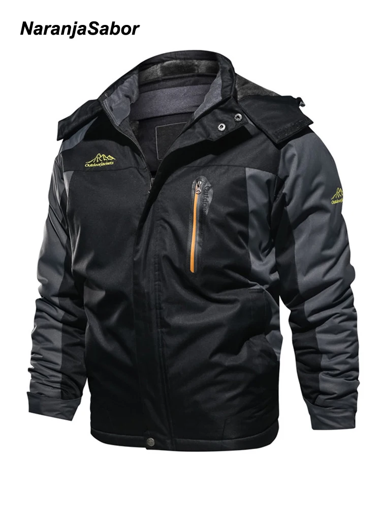 

NaranjaSabor 2019 New Men's Winter Coats Casual Thick Fleece Parkas Plus size 8XL Hooded Male Outerwear Mens Brand Clothing N479