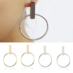 2018 Новый корейский простой Aros Хооп Серьги для женщин геометрический большой круг уха серьги-кольца Brincos Ювелирные Изделия