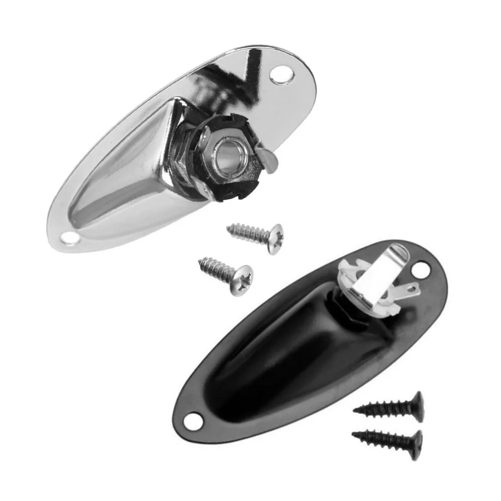 

Boat Style Jack Plate 6.35mm Guitar Pickup Output Input Loaded Plug Socket Replacement for FD Strat Electric Guitar