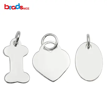 

Beadsnice Stamping Tags 925 Sterling Silver Dangle Charms Blanks Silver Pendants for Necklace or Bracelet Making ID 35636