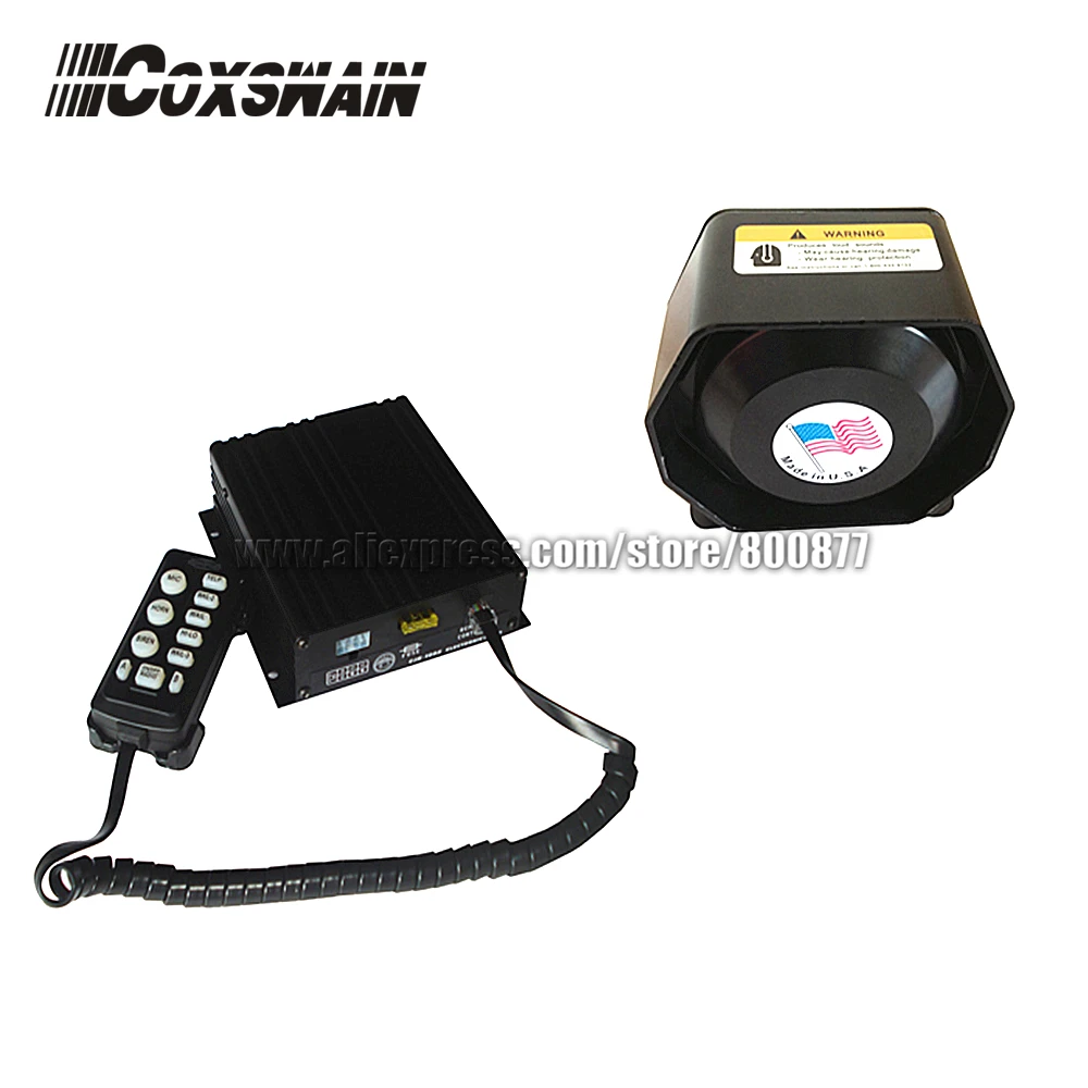 

(CJB-150Z) 150W Car Siren, 7 tones with microphone, 2 light switch, Volume adjustable police siren (Price for Siren + speake)