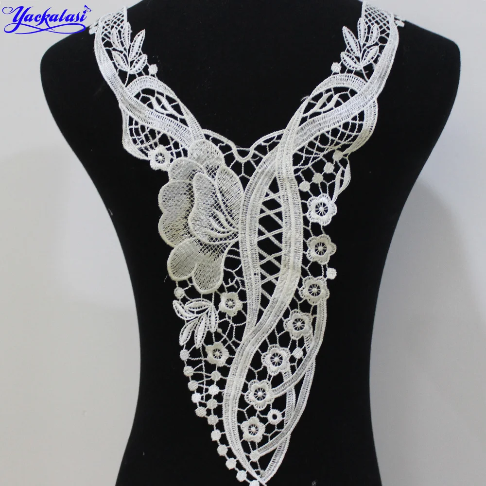 YACKALASI одежда кружевной воротник 3d Цветочные нашивки женское Шитье|floral patch|applique