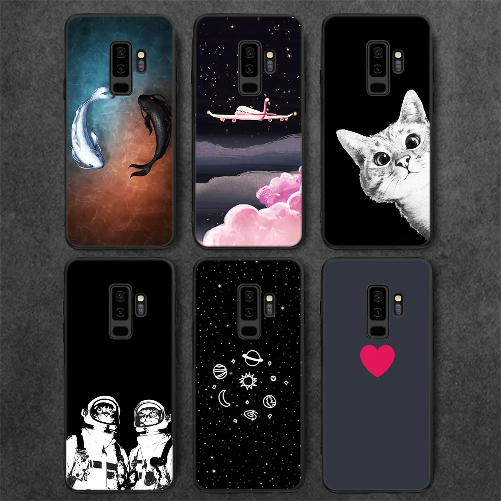 Heart Pattern Case For Samsung Galaxy Note 9 8 S7 S6 Edge S9 S8 Plus Lovely Cat Space Flowers Fish TPU Cover Cases |