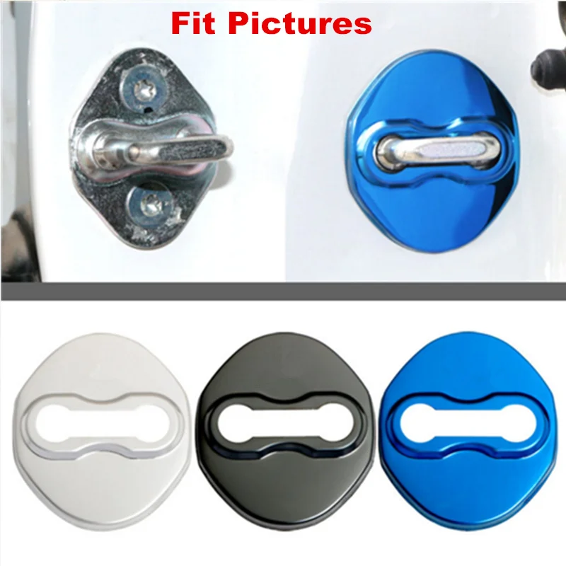 

Set of 4Pcs Car Anti Rust Door Lock Catch Protective Cover Cap For Most of Mitsubishi Lancer ASX Eclipse DoorLock With Cars Logo