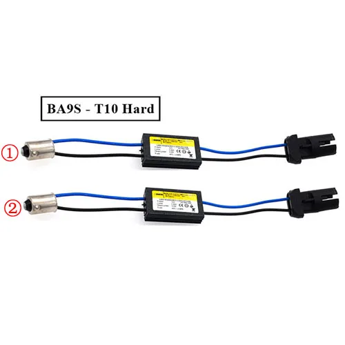 SUKIOTO 1 пара мягкий жесткий W5W T10 canbus нагрузочный резистор canbus компенсатор для светодиодных ламп t10 фиолетовый 168 194 led гнездо декодера - Цвет: 1 Pair BA9S T10