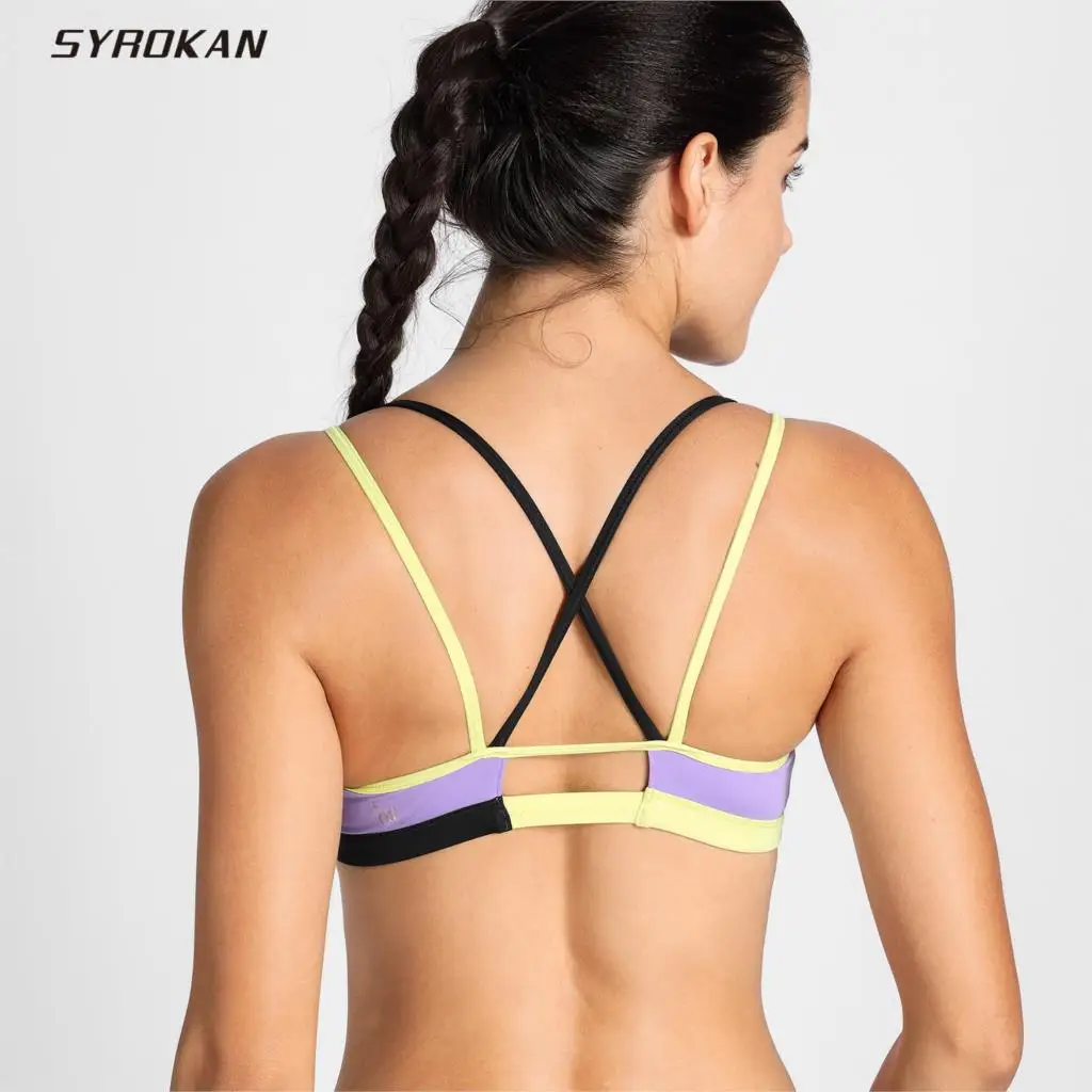 

SYROKAN Women's Cool-look Criss Cross Strappy Padded Yoga Sports Bra