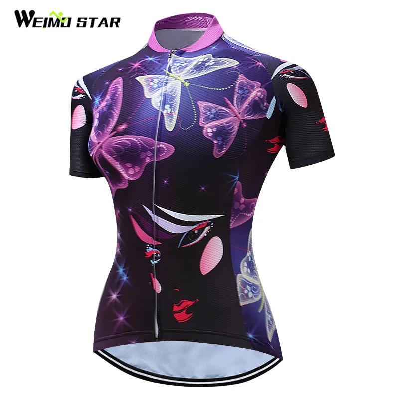 2018 Weimostar Butterfly MTB Bike Jersey Women's Cycling Clothing Ropa