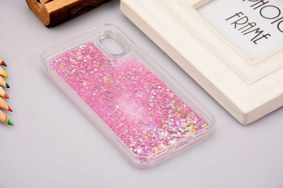 Reaoom for iPhone X Case Glitter Dynamic Liquid Colorful Star Quicksand Cute Bottle Unicorn Protection Cover Capa for iPhoneX 10 (2)