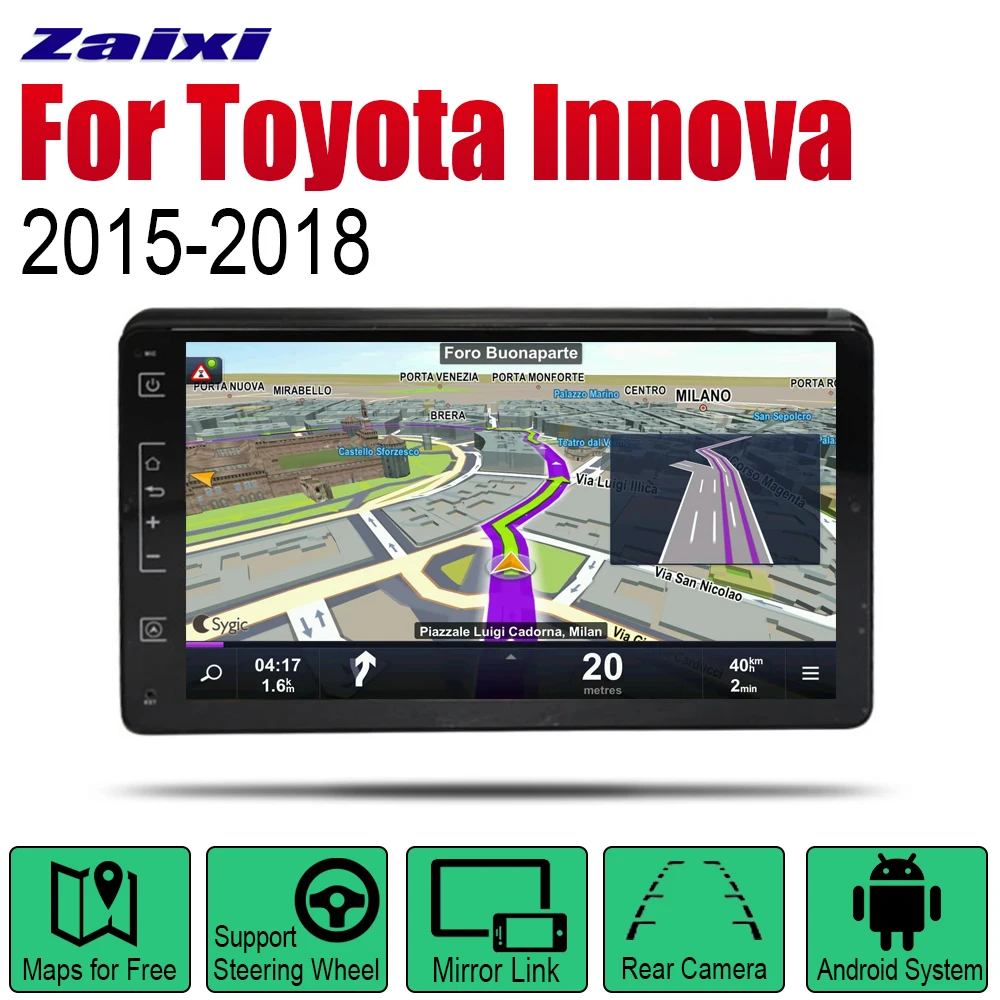 

ZaiXi Auto Player GPS Navigation For Toyota Innova 2015~2018 Car Android Multimedia System Screen Radio Stereo