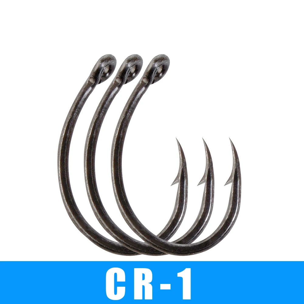 FISH KING 3pack/lot CR-1 Fishing Hook Size 2# 4# 6# 8# High Carbon Steel Hooks Jig Barbed Carp Anzol Ring eye | Спорт и развлечения