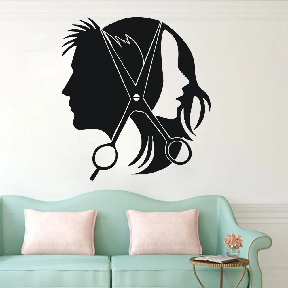 Hair Salon Barber Shop Wall Decal Art Vinyl Sticker Interior Window