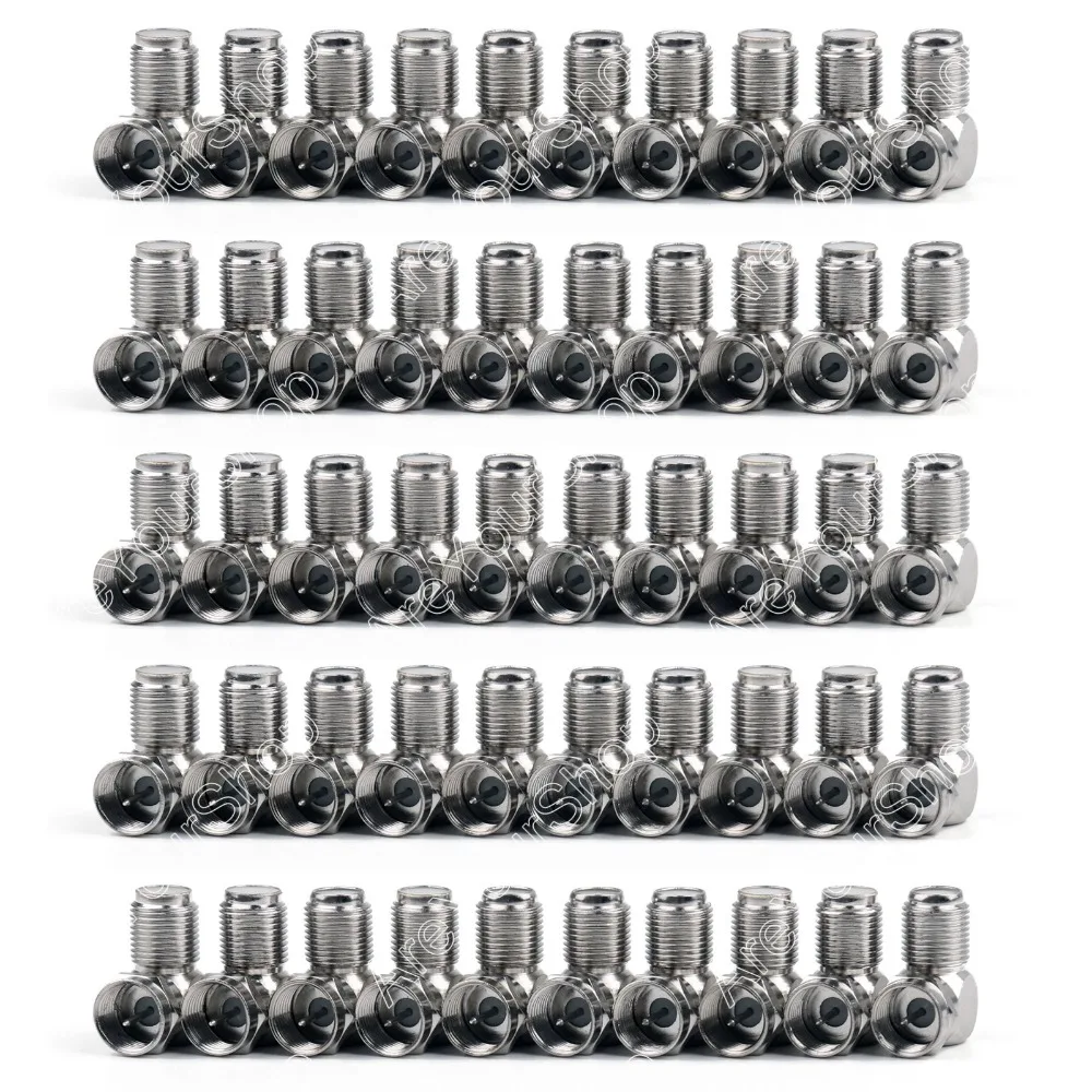 

Areyourshop Sale 50 Pcs F-Type F Male to F Female Right Angle Copper Connector TV Adapter New