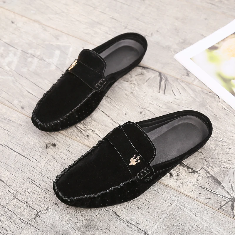 Casual Footwear Men Youth Half Drag Comfortable Man Shoes Black Brown Breathable Fashion Shoes Brand Designer Half slippers