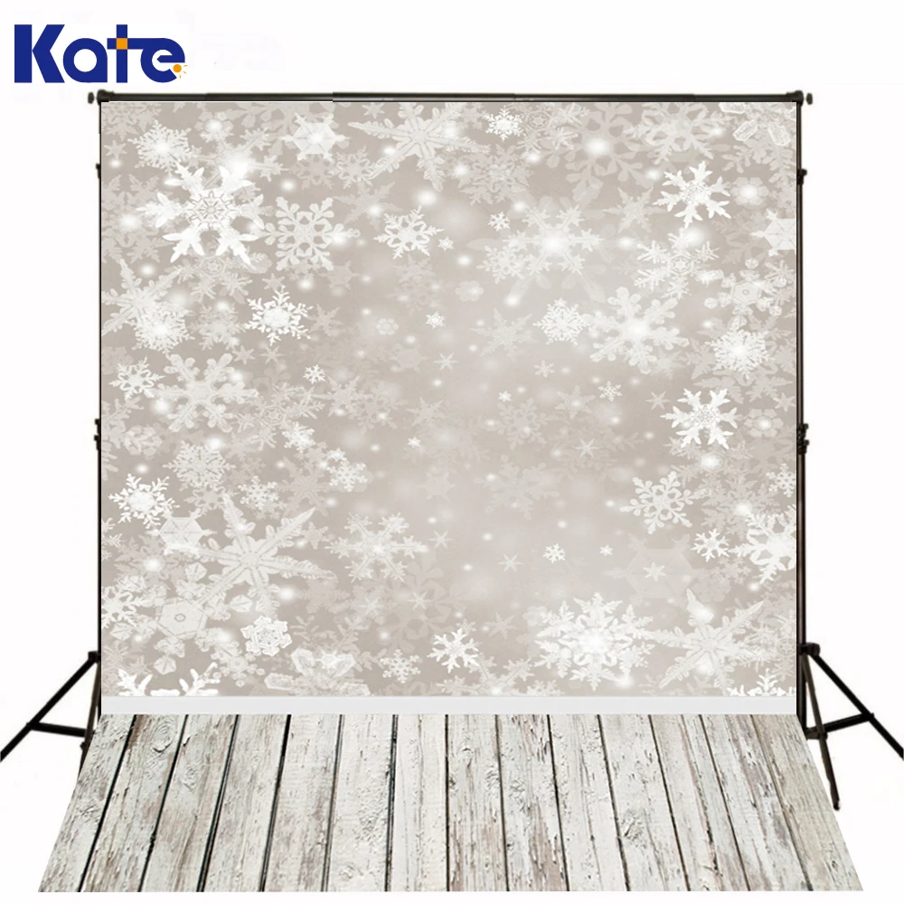 

Kate Digital Printing Photography Background Wood Floor Backdrop Snowflake For Photography Backdrops Christmas