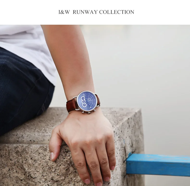Карнавал IW люксовый бренд подиум уникальный дизайн часы для мужчин хронограф секундомер сапфировые часы кожаный ремешок relogio saat reloj