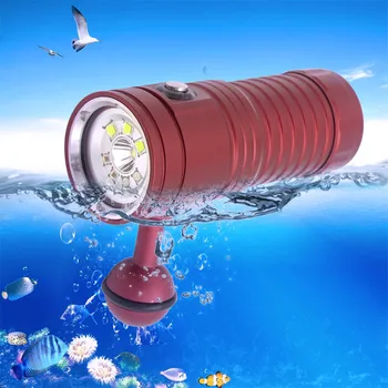 

Professional Underwater Photography Video Light Diving Flashlight pvc Bright torch patrolling Camping light Rechargeable #6/6