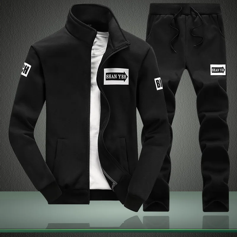 

Spring and autumn long casual running men's printed sportswear