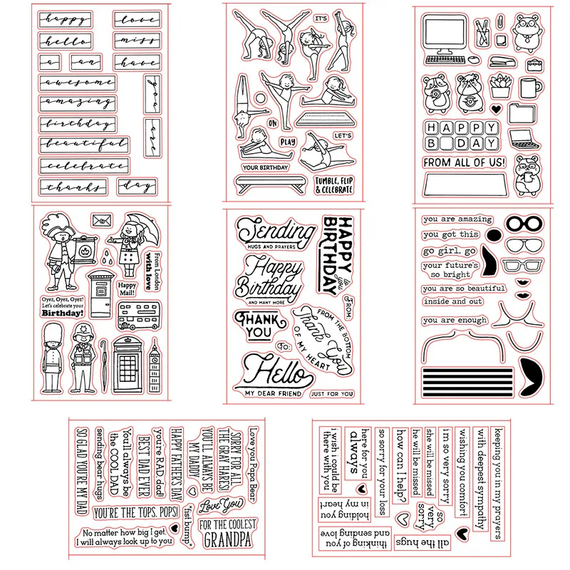 

Gymnastics Boys Girls Soldier Words Clear Stamps For DIY Scrapbooking Craft Making Decor Silicone Seal 6x8 Inch New 2019