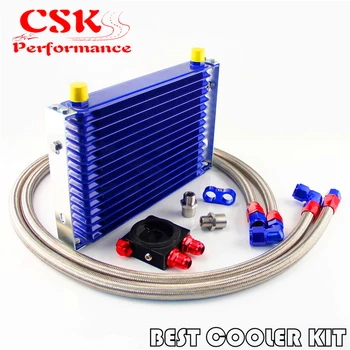 

Trust 15 Row Oil Cooler Kit M20XP1.5 Oil Filter Fitting Adapter Thermostat Black/Blue