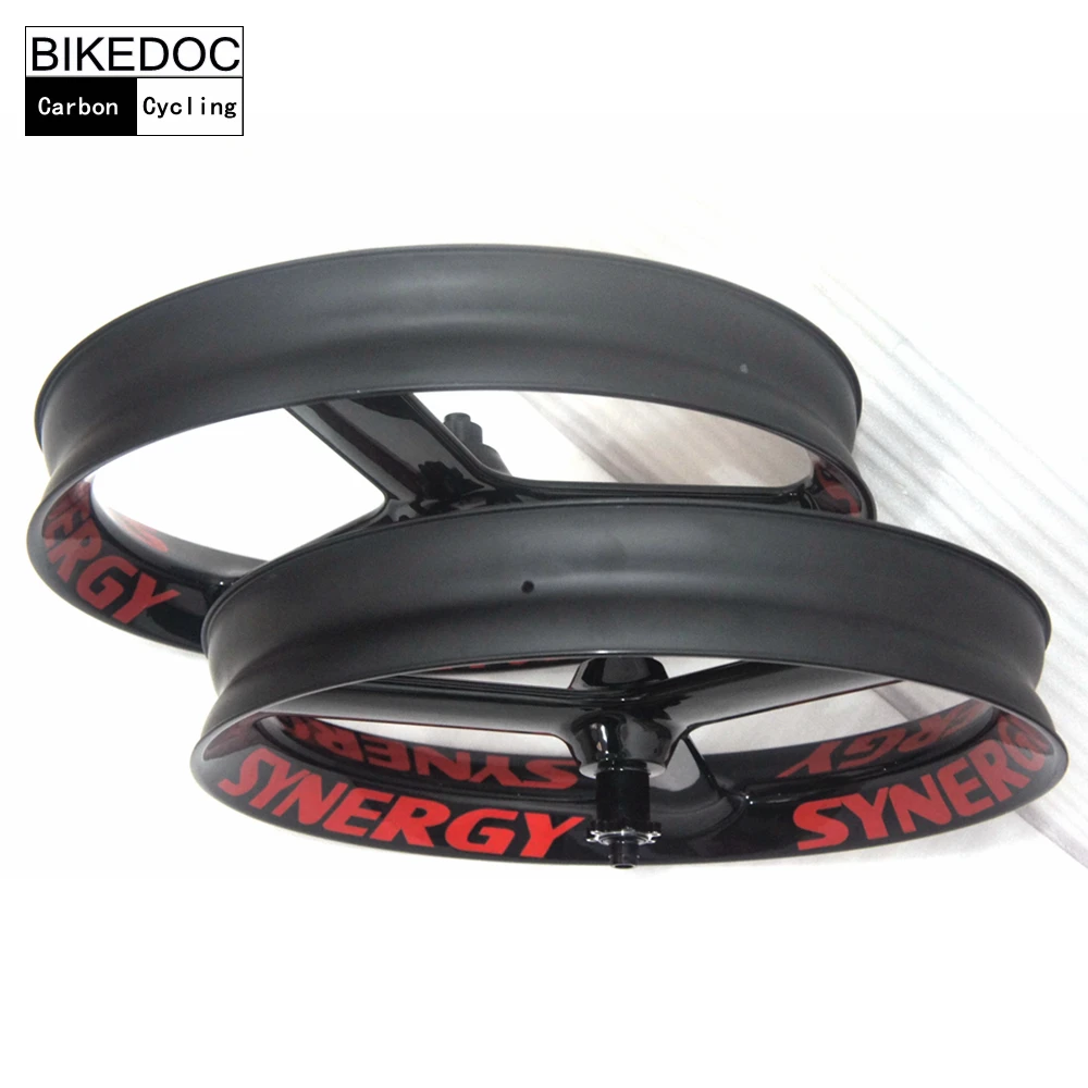 Best BIKEDOC 90mm*40mm Carbon Fatbike Wheel Front 135mm&150mm Rear 170mm&177mm&190mm&197mm Thru-axel Fatbike Tri Spoke Wheel 4