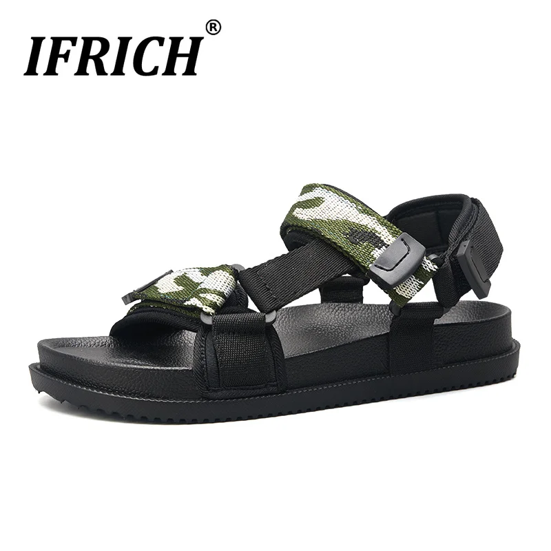 

Original Men Walking Beach Shoes Outdoor Camo Flats Sandals Brand Designer Casual Shoes Men Hook & Loop Mens Sandals Summer