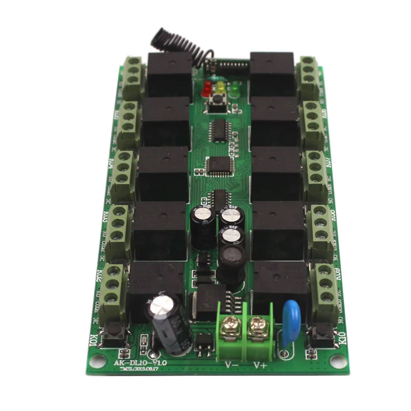 12V 10 CH Channels 10CH RF Wireless Remote Control Switch Transmitter Module+Receiver Individual learning Code 315433-7