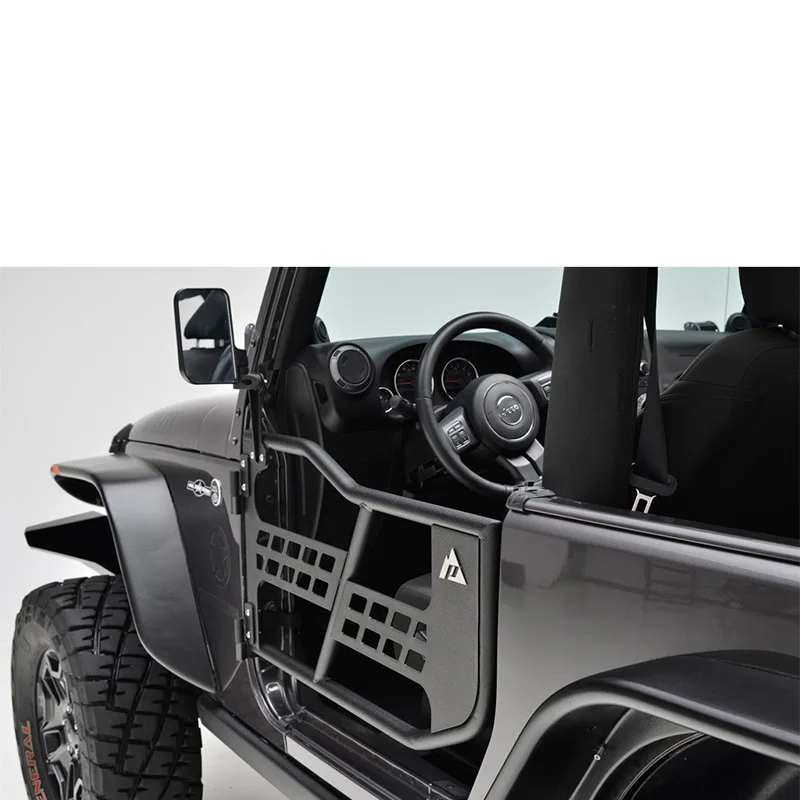 Черный 07-15 для Jeep Wrangler JK(только 2 двери) трубчатые двери со стальной полутрубкой