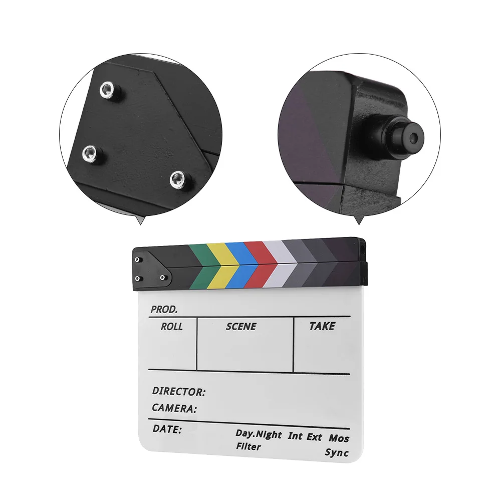 Film Director Clapper Board Movie Scene Acrylic Clapboard Dry Erase TV Movie Cut Action Scene Slate Clap With Marker Pen Eraser