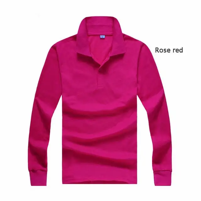 Free shipping Mens long sleeve solid color polos shirts casual mens