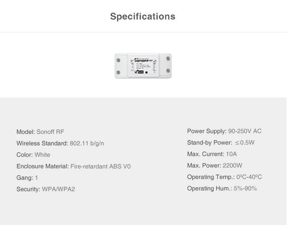 Sonoff RF-WiFi 433Mhz беспроводной дистанционный смарт-переключатель общие части модификации с 433Mhz RF приемник для ламп