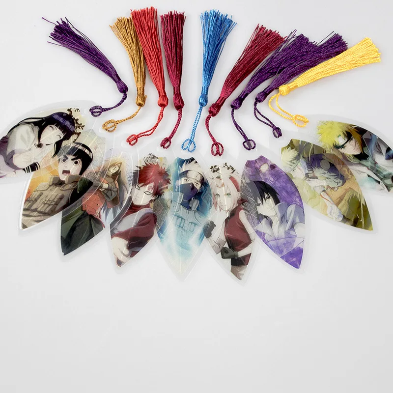 

Anime Naruto Bookmarks Waterproof Transparent PVC Plastic Bookmark Beautiful Book Marks Gift