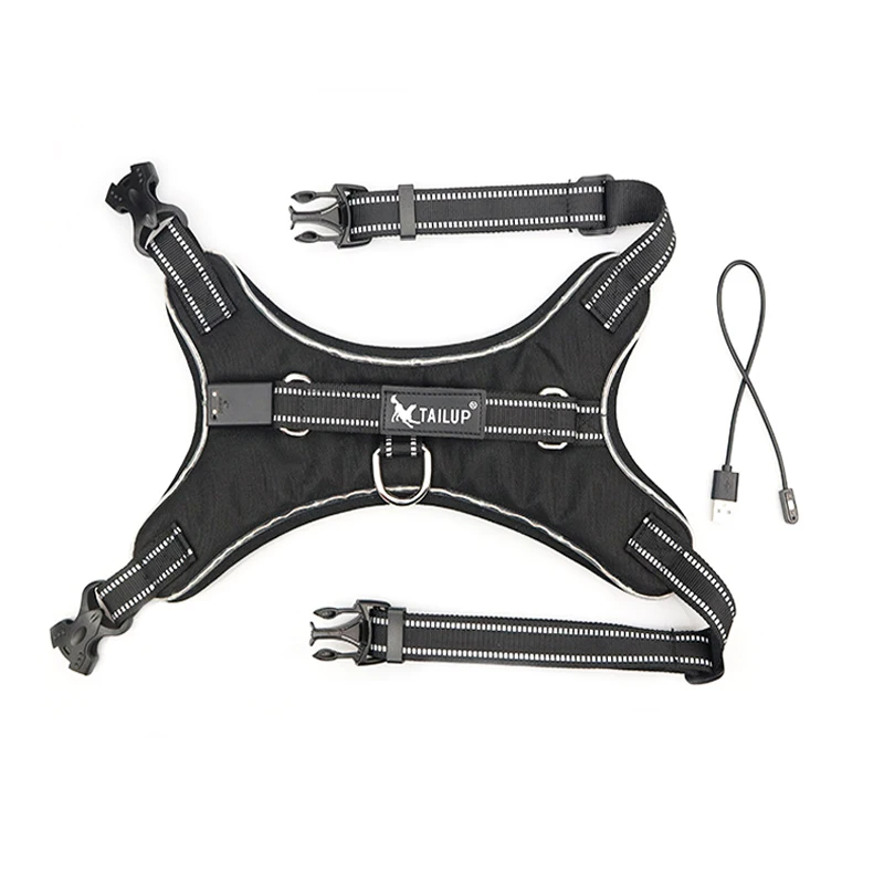 Goede Nieuwste Verlichting LED Hond Harnas Reflecterende Zadel Huisdier Kraag Harnas voor Kleine Medium Grote Hond Dieren Puppy Vest Kraag