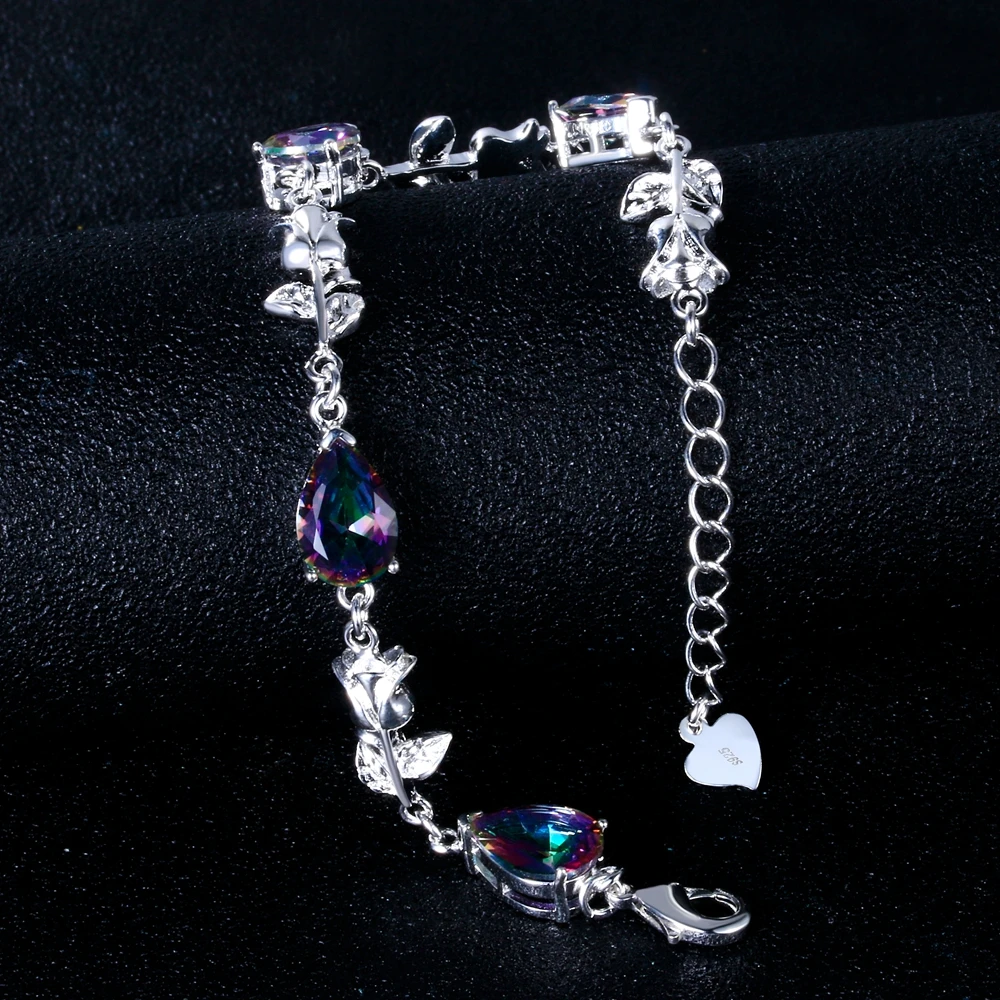 Модные элегантные браслеты для женщин с разноцветными драгоценными камнями, хорошее ювелирное изделие, браслеты из серебра 925 пробы, женские вечерние, Подарок на годовщину
